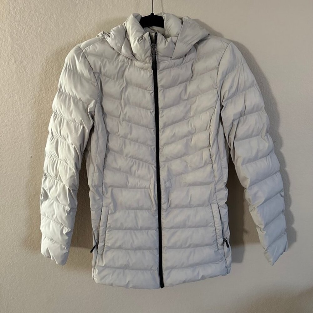 32 Degrees Puffer Winter Women's Jacket w/ Hoodie Size Small Off White